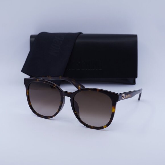 Moschino MOS074/F/S 0086 HA Square Sunglasses - Havana/Brown - Picture 8 of 11